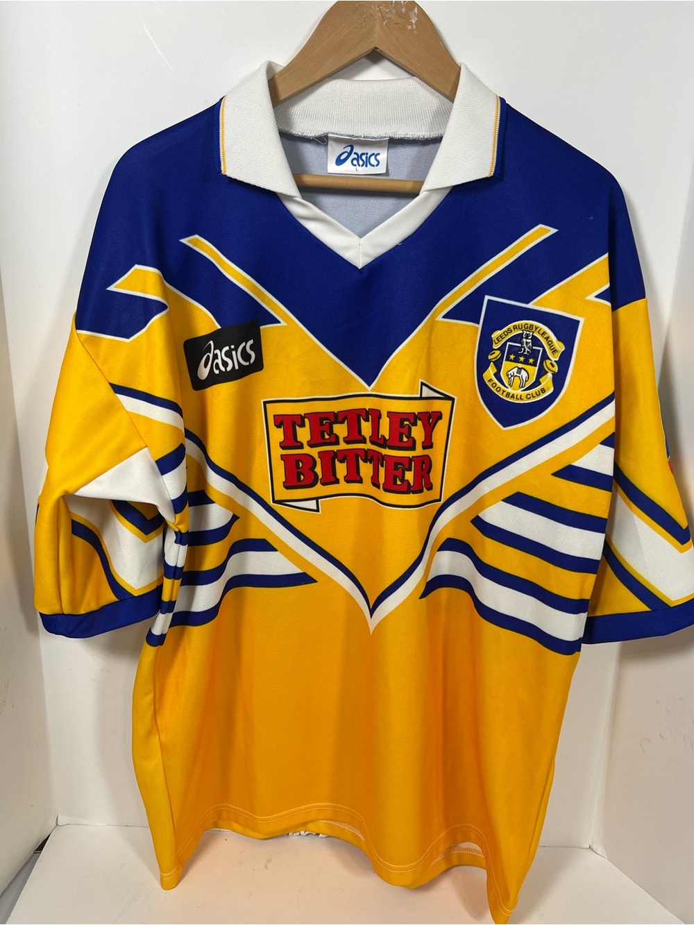 95/96 asics Leeds Rhinos rugby jersey large